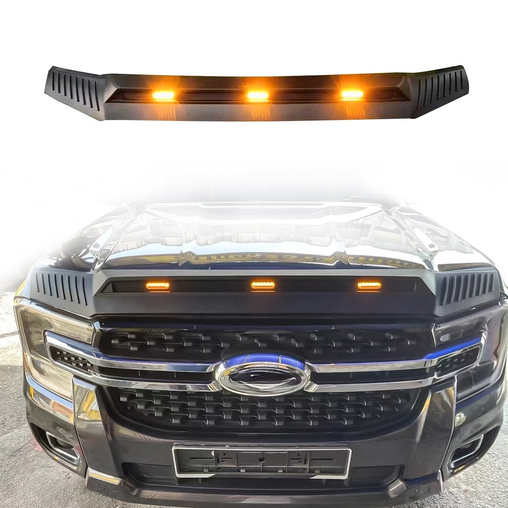 Hood Shield for Ford Ranger 2022-2026, Black Stone Bug Deflector Hood Protector