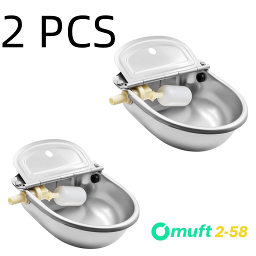 2PCS For Horse Cow Dog Sheep Automatic Stainless Steel Water Trough Auto Bowl