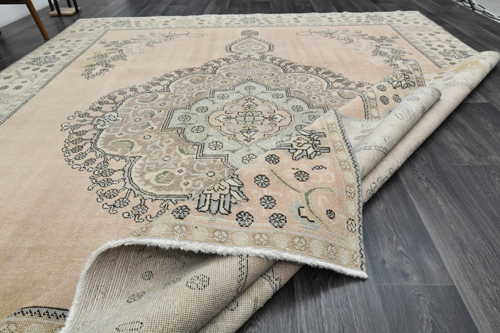 10x12 ft, Wool Oushak Rug, Turkish Area Rug, Vintage Rug, Washable, Medallion