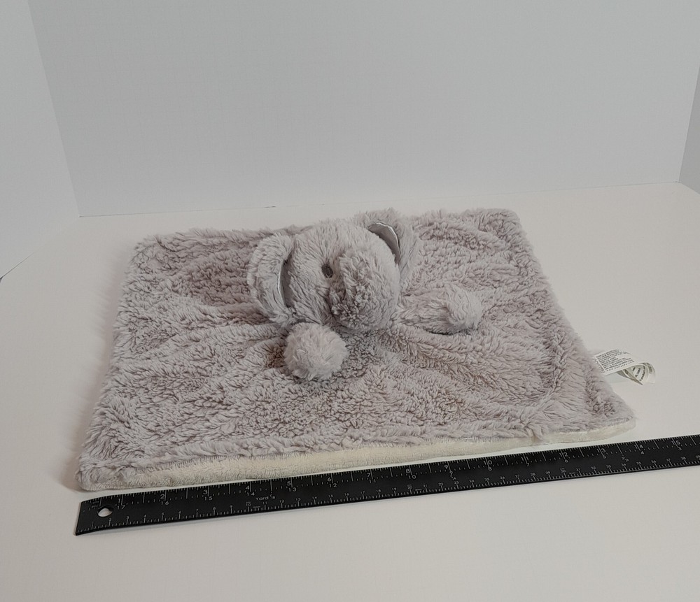 Kellytoy Elephant Lovey Security Blanket Gray Plush Baby Rattle Toy Grey