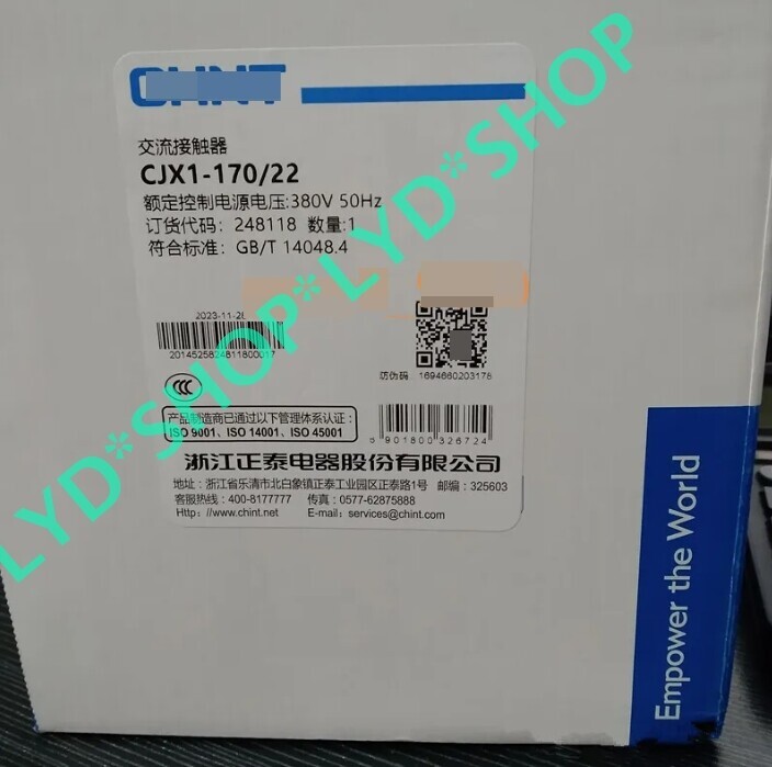 1PC NEW CHNT AC contactor CJX1-170/22 2 open 2 closed 380V #F22