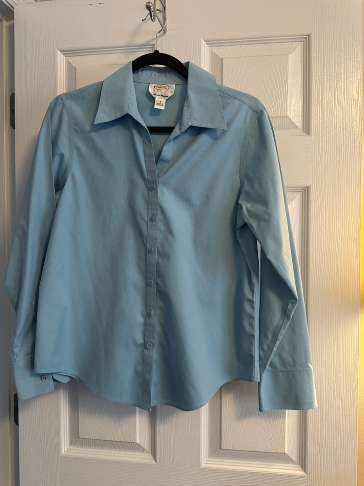Talbots Button Down Blouse Cotton Petite Size 8