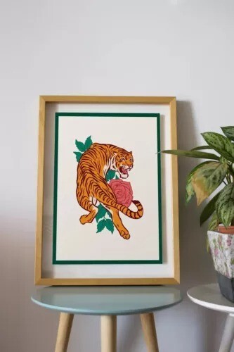 Abstract Tiger Art Poster in Multiple Sizes-image