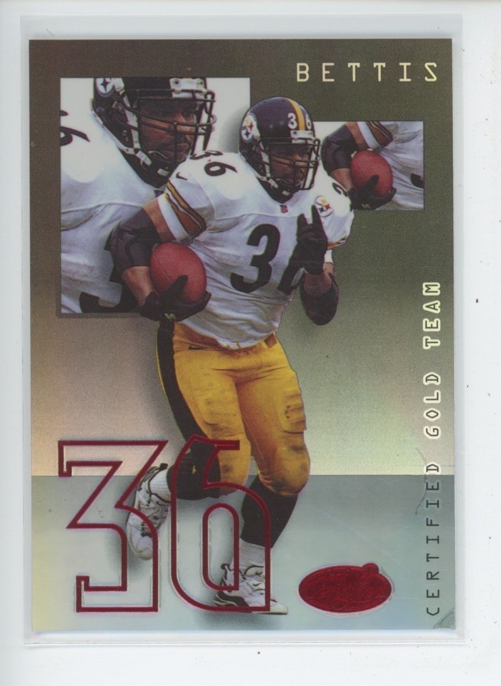 Jerome Bettis 1999 Leaf Certified Gold Team Mirror Black /25 Parallel Sp Steeler