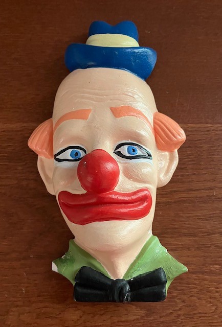 1970s Vintage Ceramic Hanging Clown Face