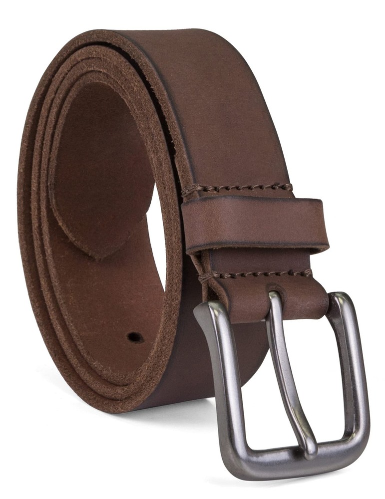 Men's 35mm Classic Buckle Jean Leather Belts, Dark Brown, 36