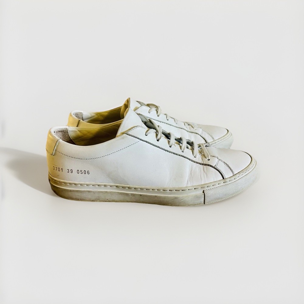 Woman By Common Projects Achilles Low Top Leather White Sneaker Size 39 US 9-image