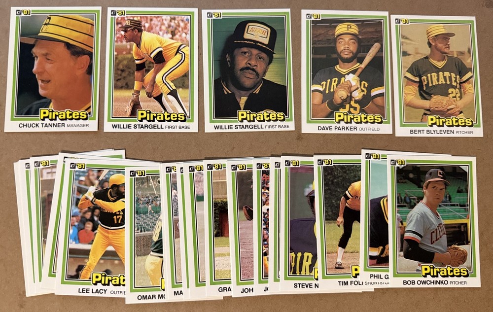 1981 Donruss Pittsburgh Pirates 25-Card Team Set - Willie Stargell, Dave Parker