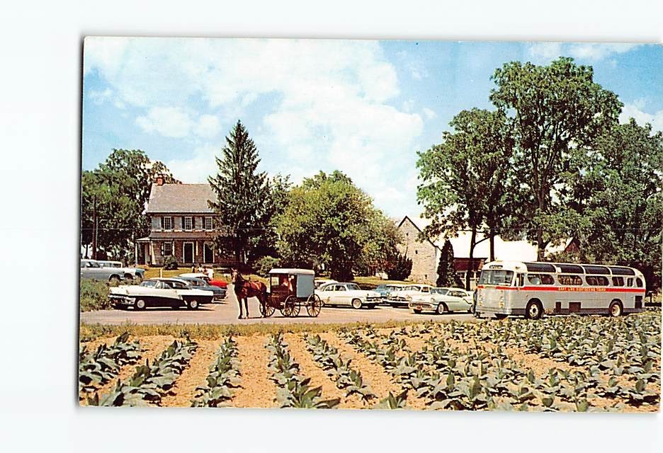 Postcard Amish Farm and House Lancaster Pennsylvania Route 30 Old Order Exhibit