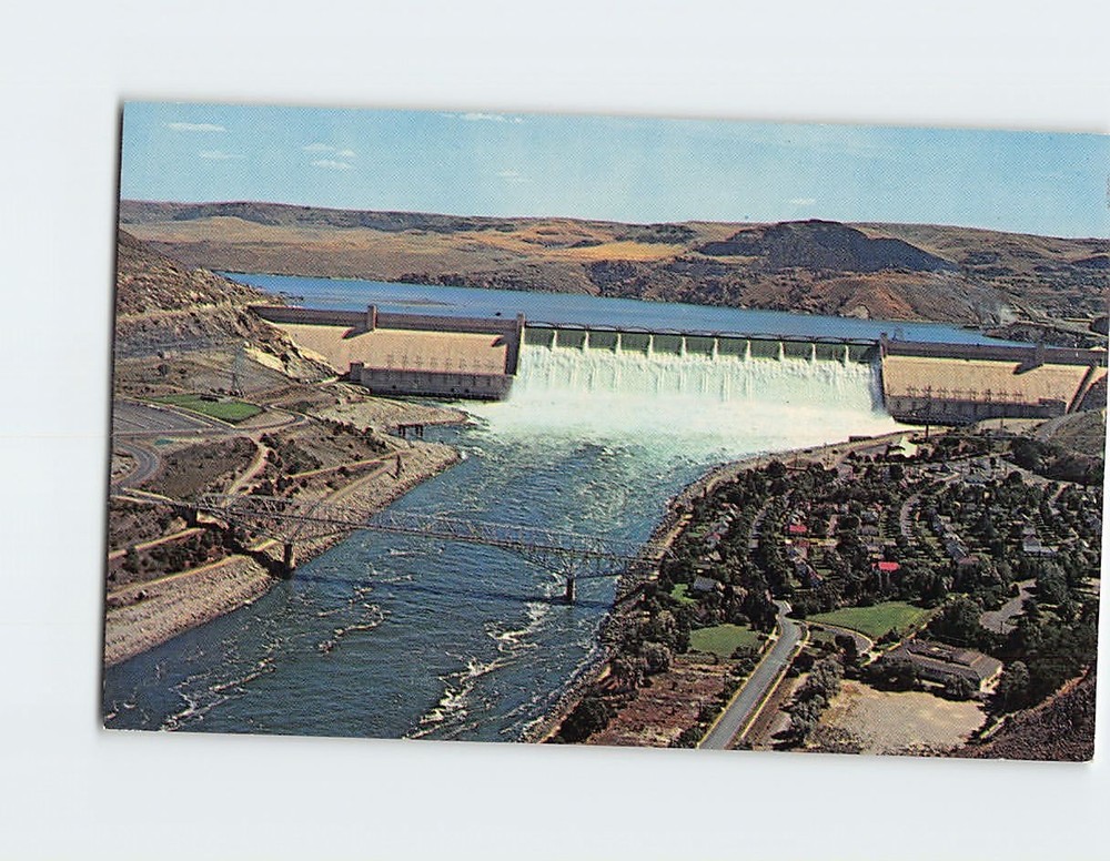 Postcard Grand Coulee Dam Washington USA