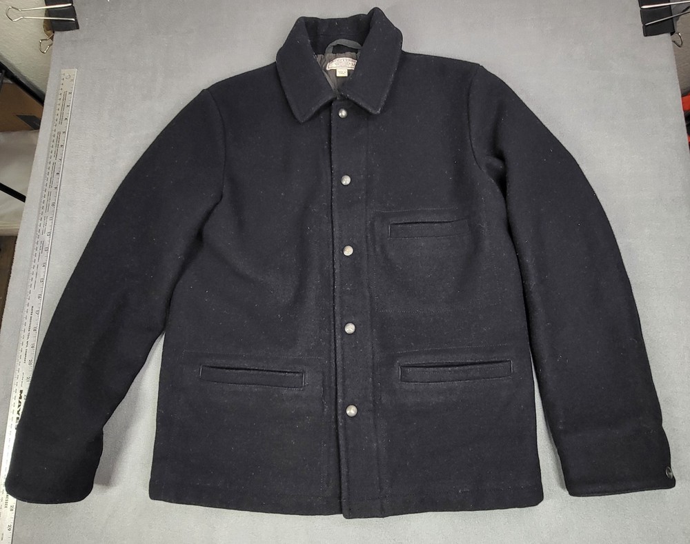 J.Crew Wallace & Barnes Navy Blue Boiled Wool Chore Jacket Mens Medium Coat