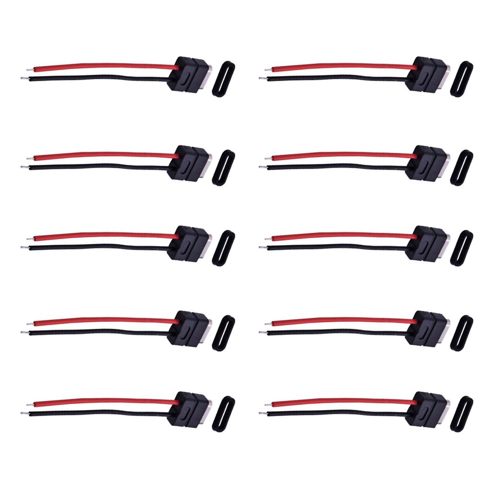 10PCS IP67 USB 2.0 Type-C Connector Welding Wire Waterproof Female Socket