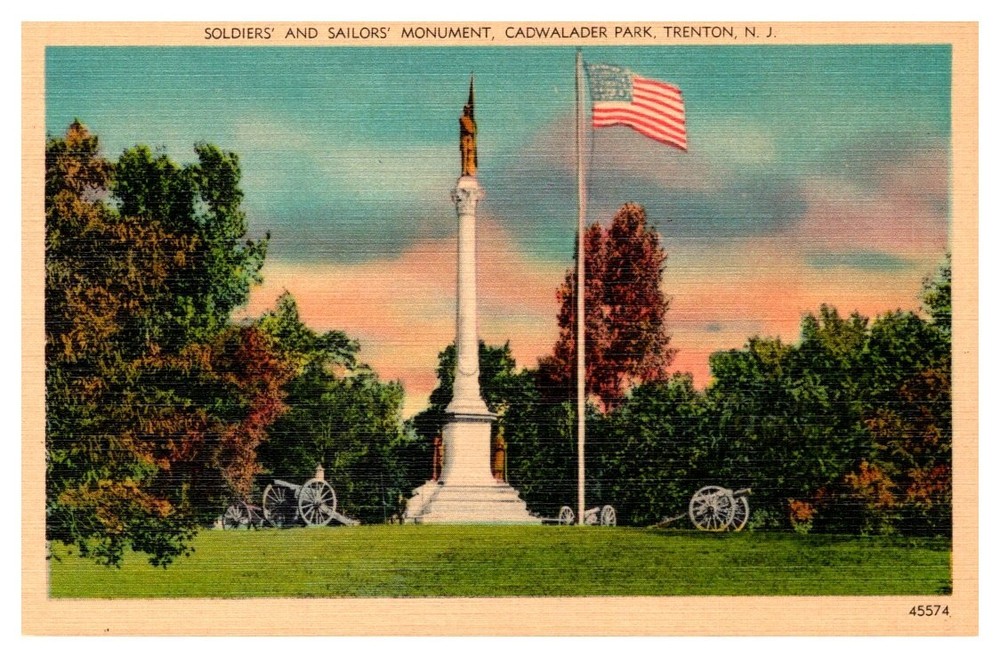 1940s Soldiers & Sailors Monument Trenton New Jersey Vintage Postcard