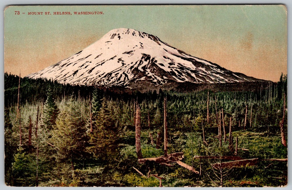 Antique Postcard Mount St Helens Volcano Mount St Helens, WA 1910s