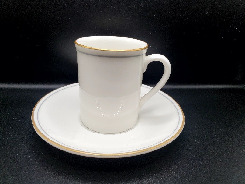 Chocolate Demitasse Blue Gold made in England cup and saucer