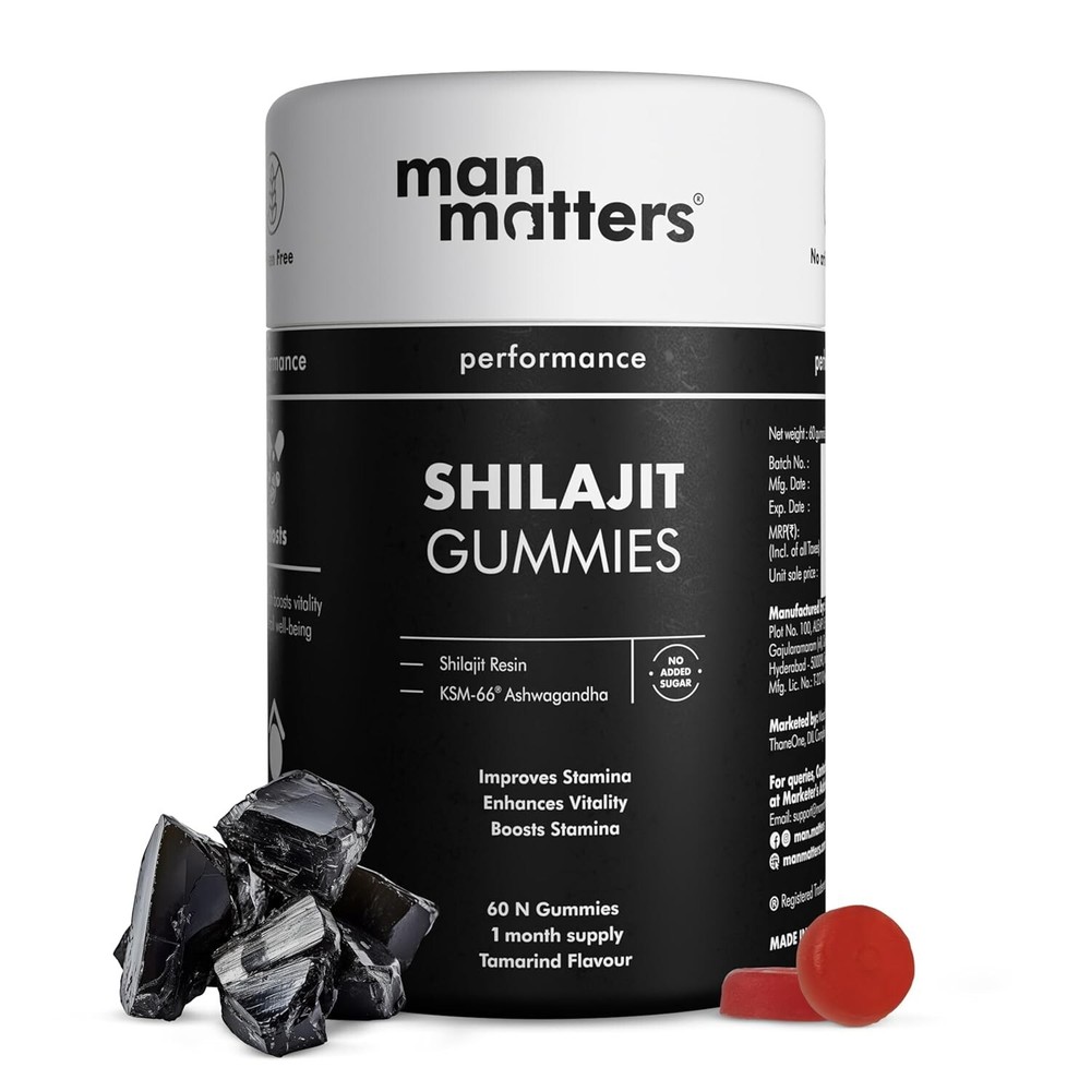 Man Matters Pure Himalayan Shilajit Gummies|Boost Stamina,Energy & Strength 60ct