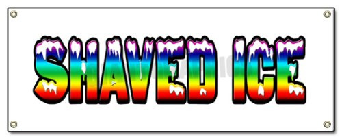 Shaved ICE Banner Sign Hawaiian cart Stand Sign Signs