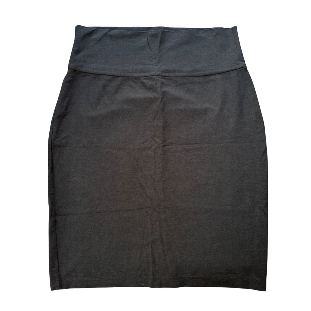 Eileen Fisher Pull On Stretch Minimalist Ponte Pencil Skirt Womens Small Black