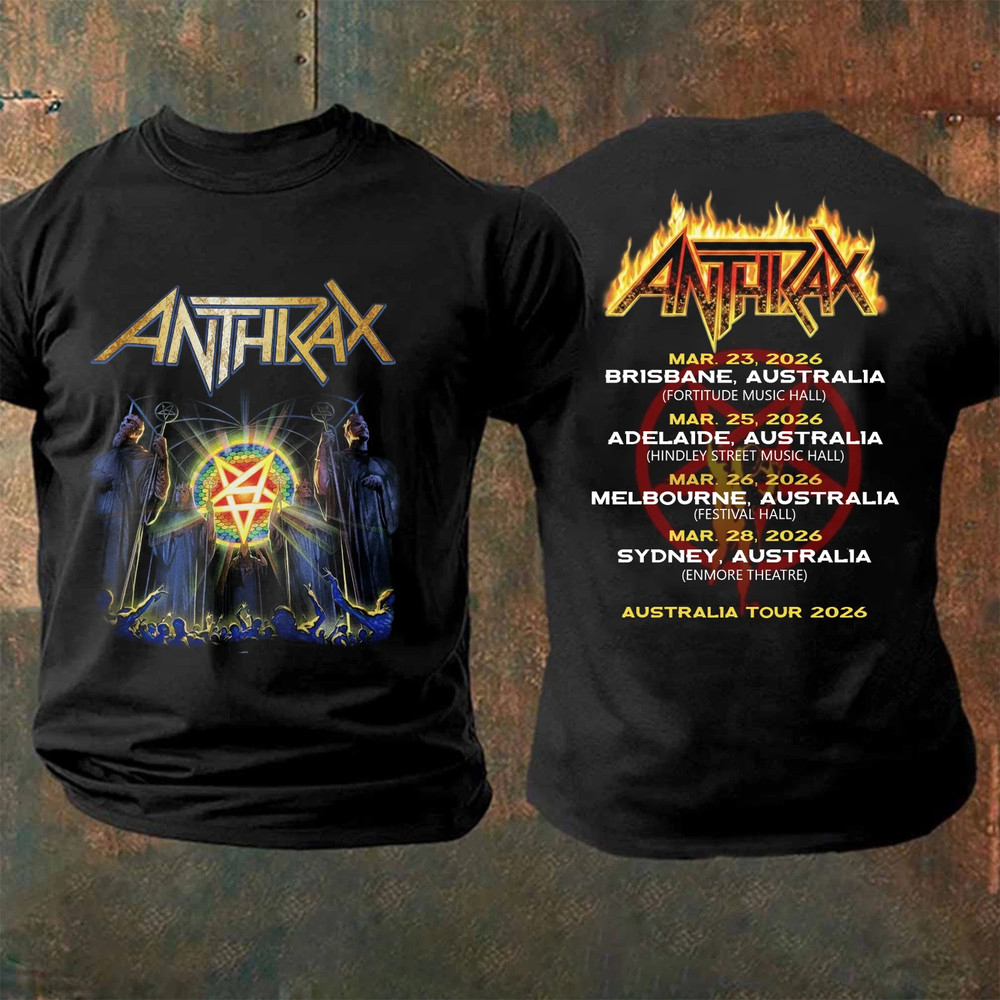 Anthrax Band Tour Australia 2026 Tshirt