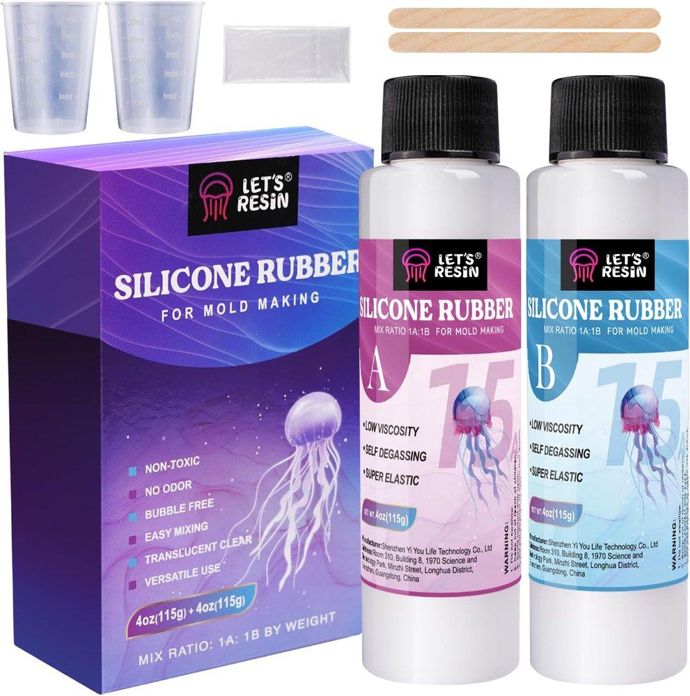 8Oz Fast-Cure Silicone Mold Making Kit for Easy DIY Projects
