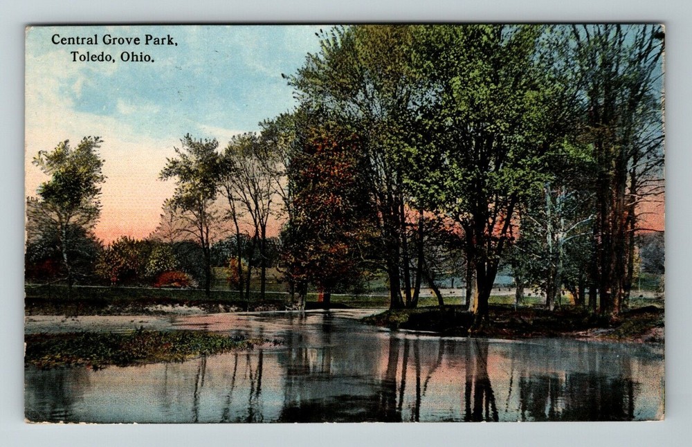 Toledo OH-Ohio, Central Grove Park, Outside Scenic View, Vintage Postcard