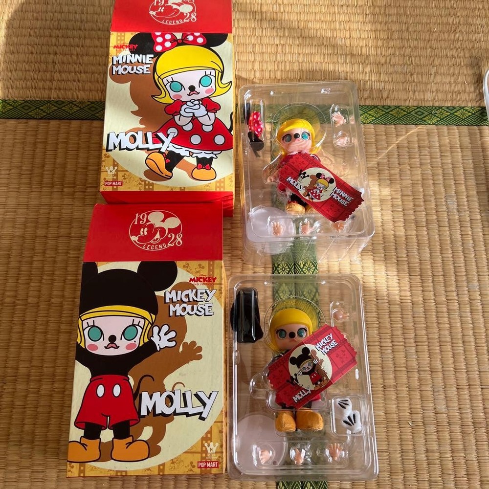 Pop Mart Molly BJD Doll 2pc Set Mickey Costume New Sealed Box Damage