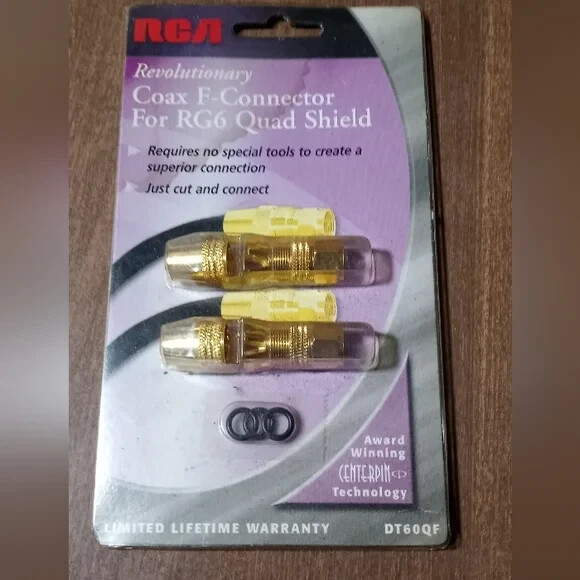 RG6 Quad Shield Coax F-Connector DT60QF by RCA