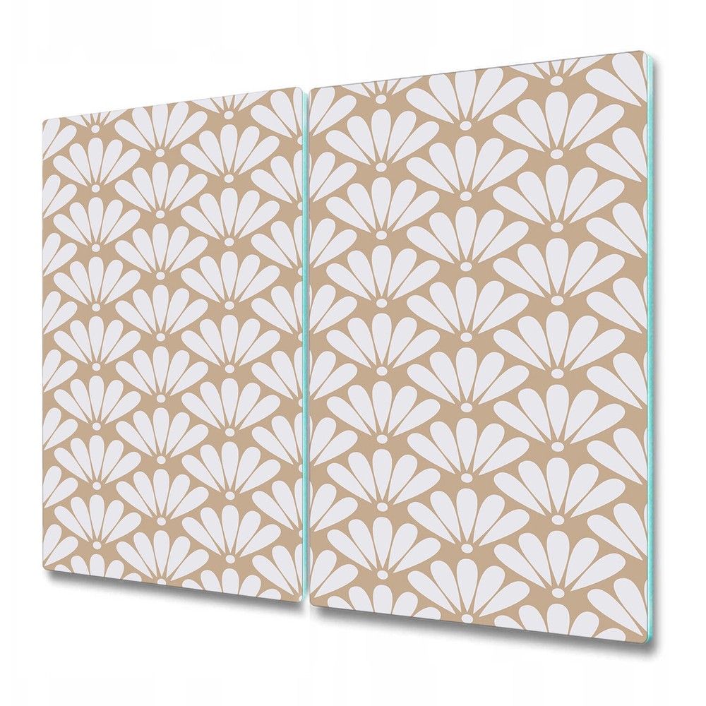 Glass Chopping Cutting Board Beige oriental floral beige and white 2x30x52