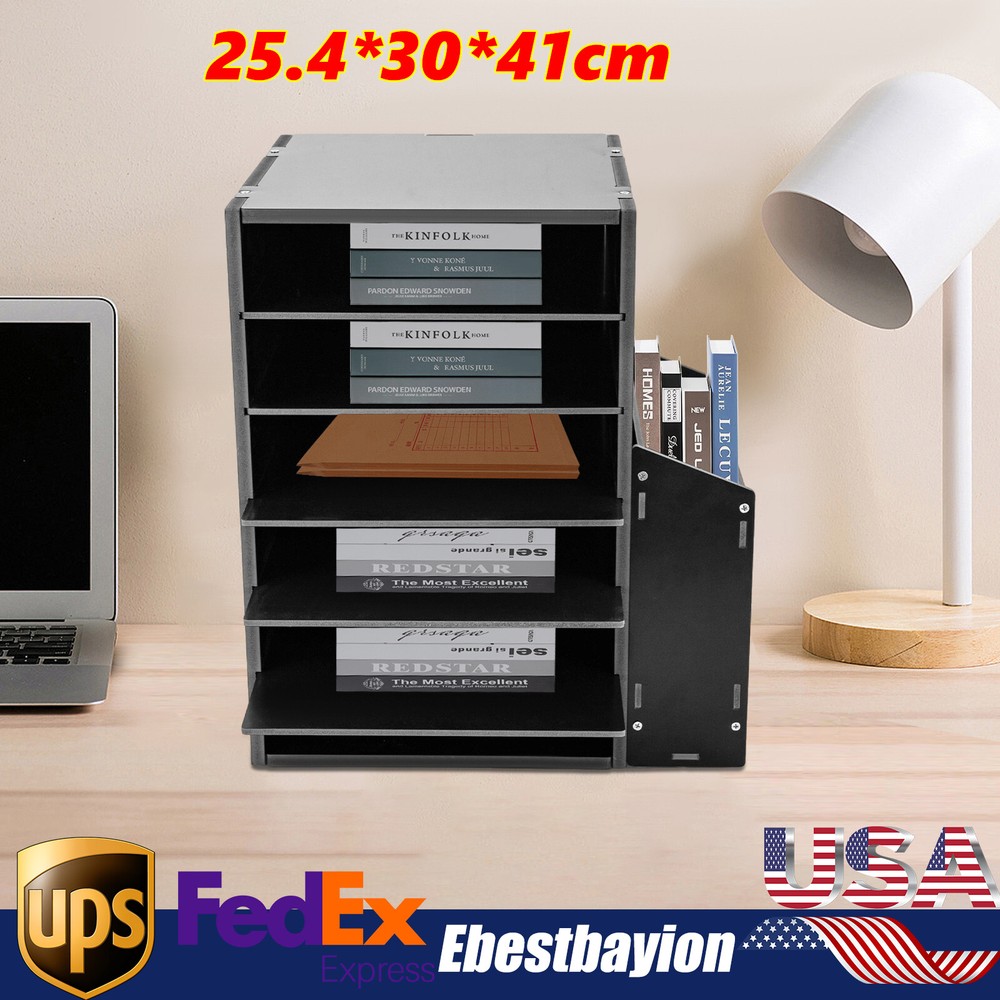6-Compartment Desktop Organizer for Office & Home Paper Storage  