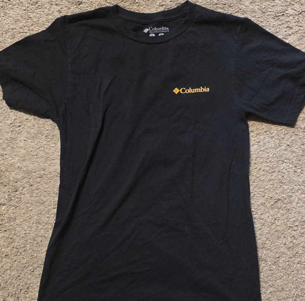 Columbia Men's Black Logo Graphic Print Crew Neck Short Sleeve T-Shirt Size S