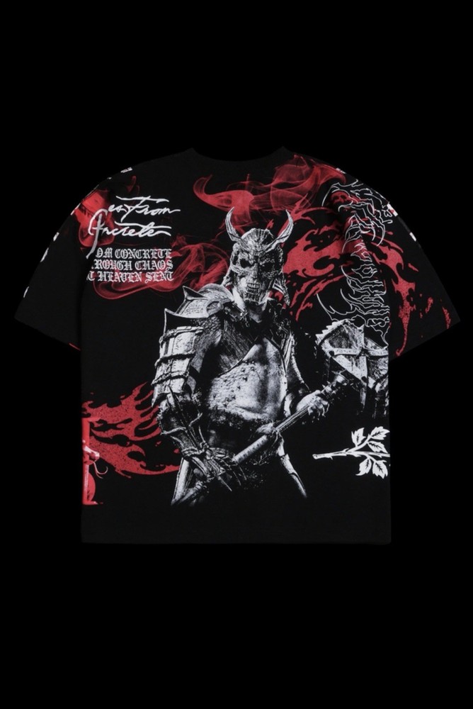 Civil Regime Mortal Kombat Shaos Chaos 199X Men's Black Graphic T-Shirt L