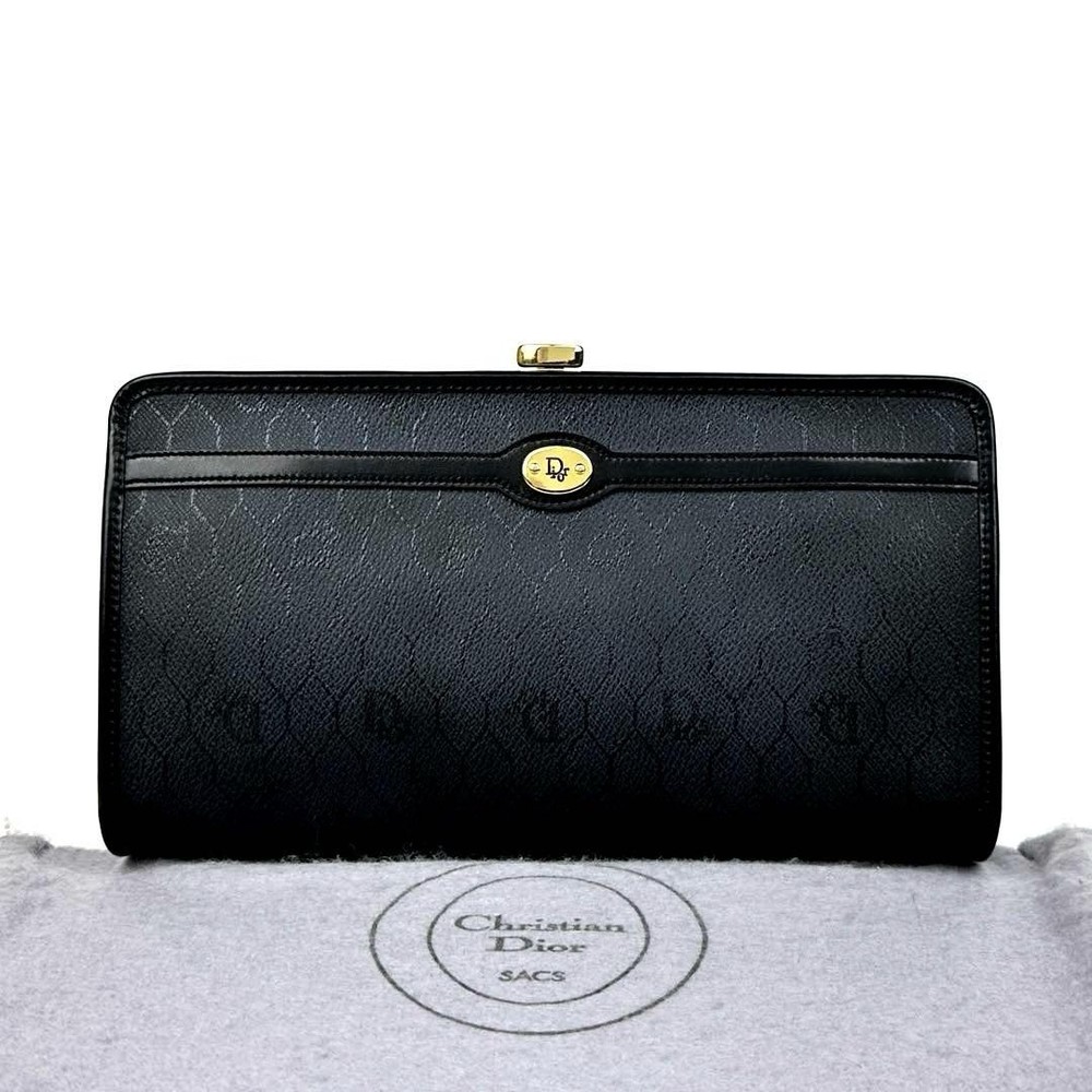 Christian Dior Trotter Leather and PVC Black Clutch Bag in Excellent Condition
