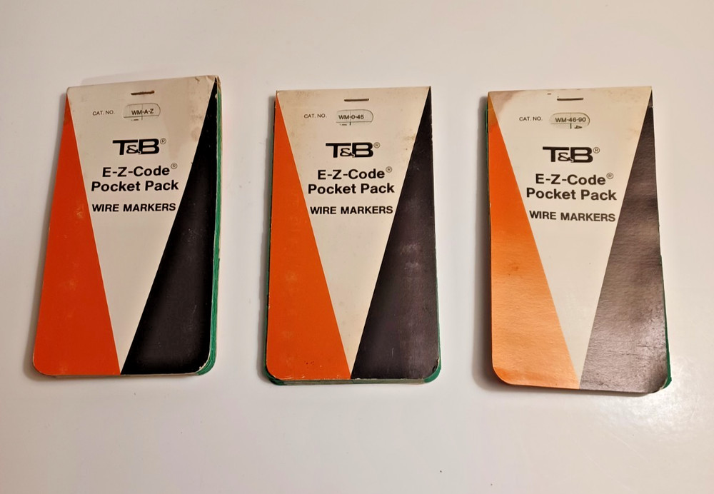 Lot T&B,Thomas & Betts E-Z-Code Pocket Pack Vintage Wire Markers Electrical