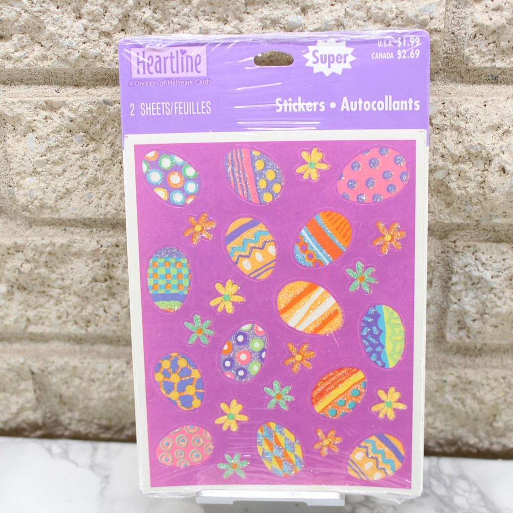 Easter Eggs Super Stickers Vintage Hallmark 2 Sheets #2