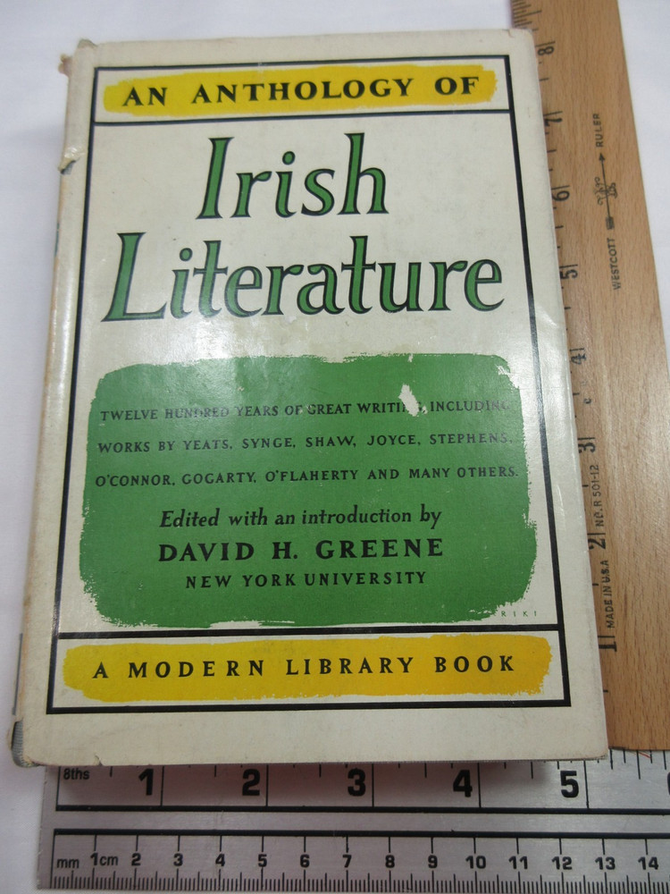 An Anthology of Irish Literature Modern Library 288 1954, HC, DJ