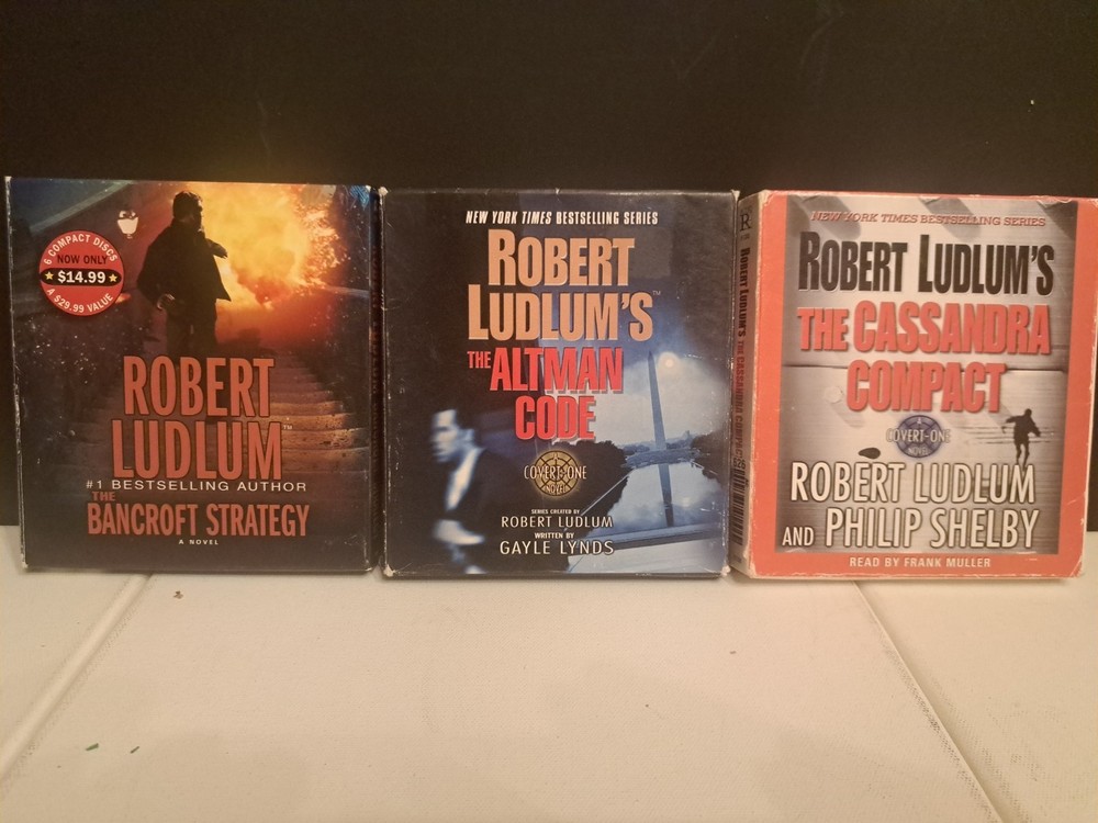 Bestselling Author Robert Ludlum 3 Audiobooks Library Copies