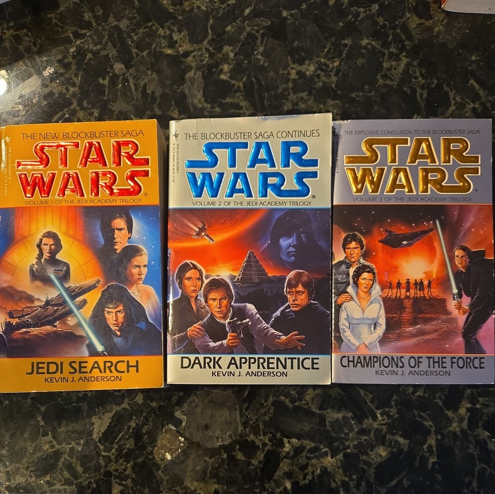 Star Wars JEDI ACADEMY Trilogy 1-3 PB Book Lot Pre-legends Dark Apprentice