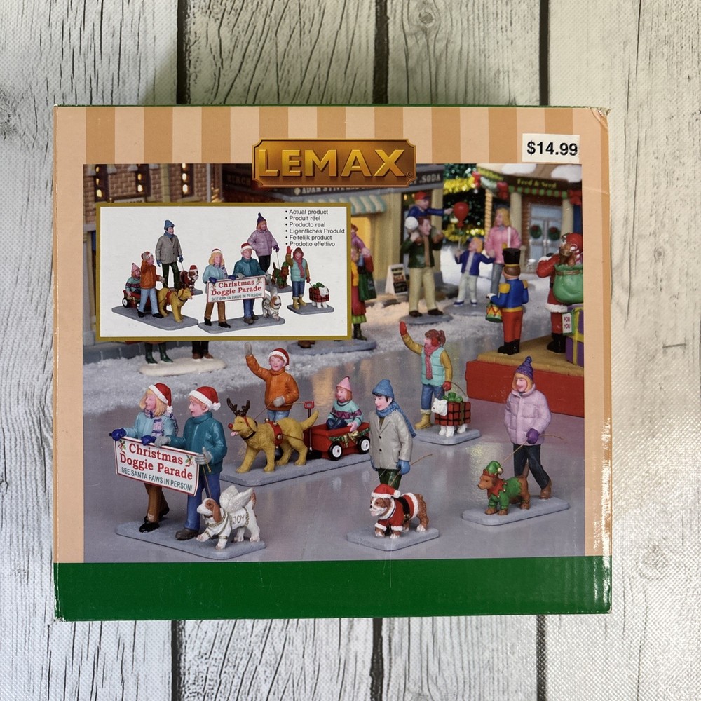 LEMAX Christmas Doggie Parade Table Accent 2012 #33040 New in Box-image