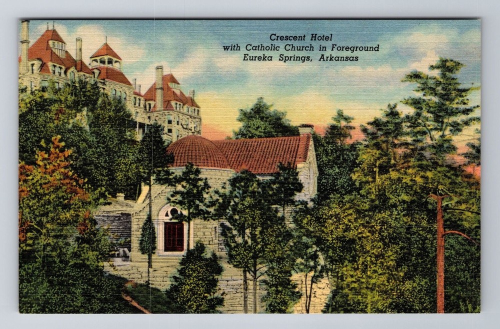 Eureka Springs AR-Arkansas, Crescent Hotel, Advertising, Vintage Postcard
