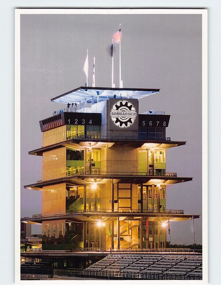 Postcard The Bombardier Pagoda at Indianapolis Motor Speedway Indiana