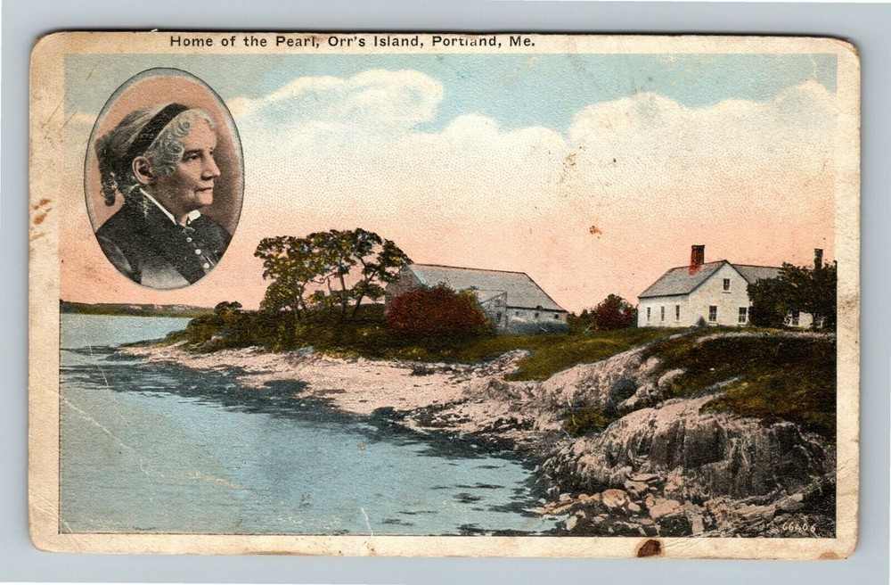 Portland ME-Maine, Home Of Pearl Orr's Island c1921 Vintage Souvenir Postcard