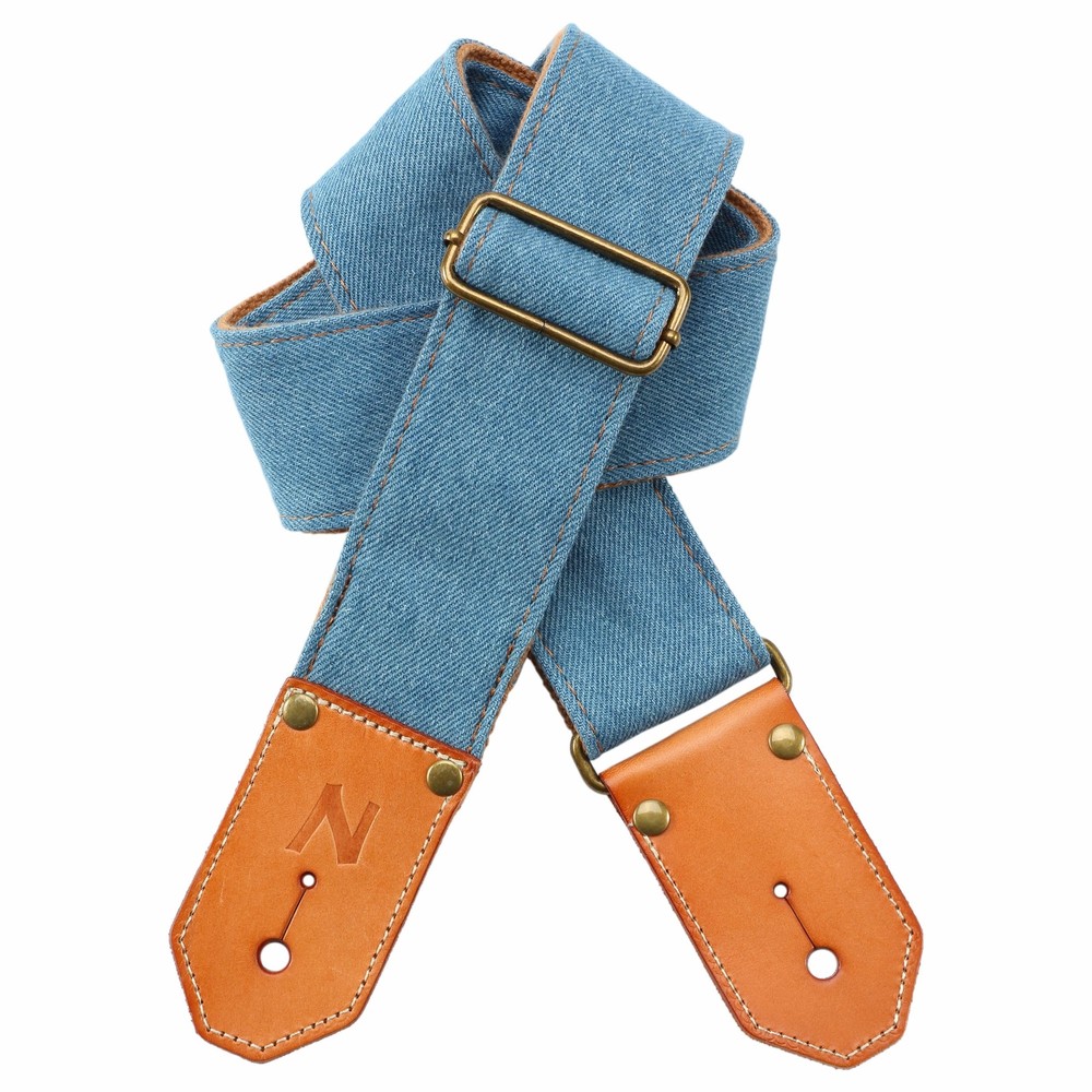 Nefelibata Guitar Strap, Blue Denim Western Guitar Straps with Thicked First ...