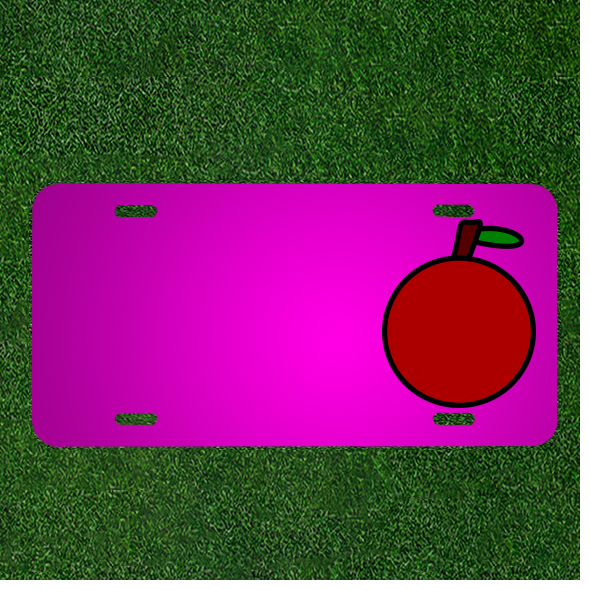 Custom Car License Plate with Apple Fruit Design Add Your Name