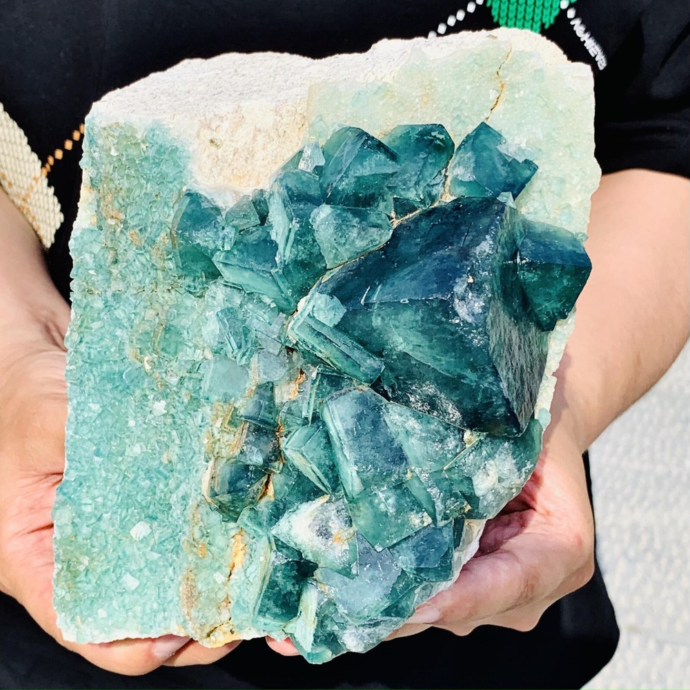 Natural Green Fluorite Crystal Healing Mineral Specimen 6.09LB