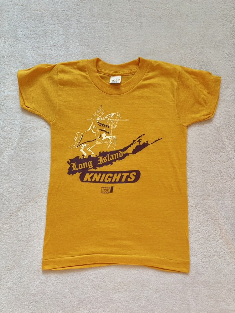 Vintage 80s NY Long Island Knights USBL Deadstock Kids T Shirt Single Stitch S