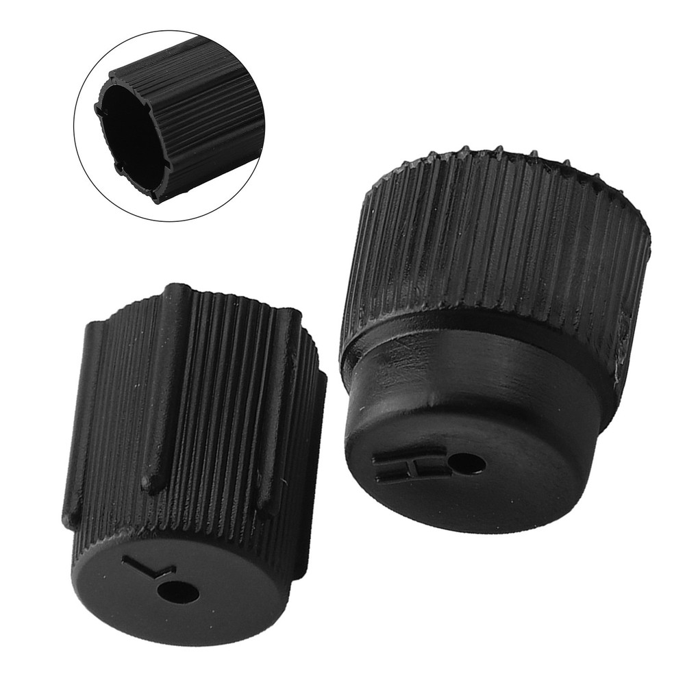 2pcs Black Dust Covers Car AC Valve Cap Replacement Keep Your AC System Secure