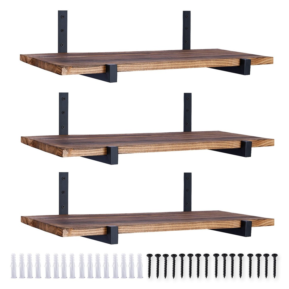OVOV 6 Pack Heavy Duty Shelf Brackets Wall Mounted Industrial Farmhouse Float...