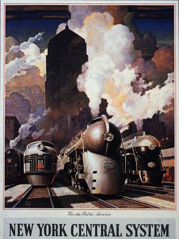 Decoration Poster.Home interior.Room Wall decor.New York Railroad.Train.11028