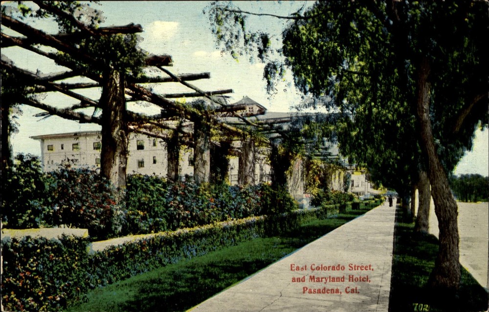 East Colorado Street and Maryland Hotel ~ Pasadena California ~ c1910 Tichnor