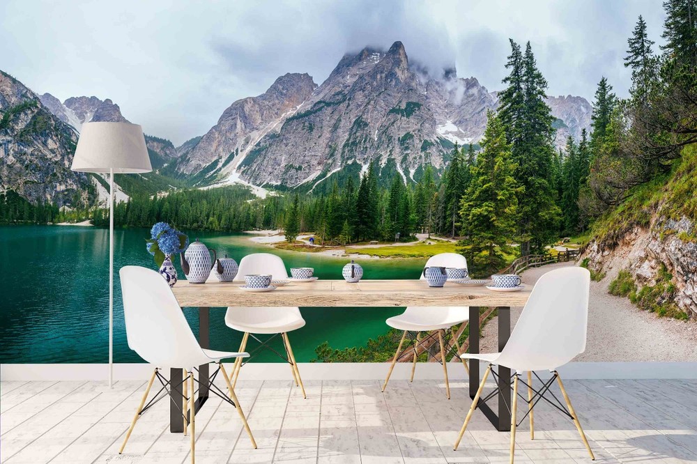 3D Mountain Lake Landscape Wall Murals Wallpaper Murals Wall Sticker
